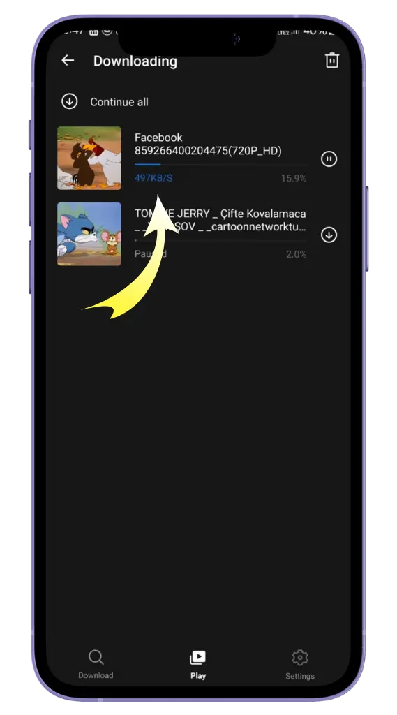 Track in “Play” Section